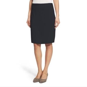 Eileen Fisher‎ knitted knee length silk blend skirt blackwomen'size large petite
